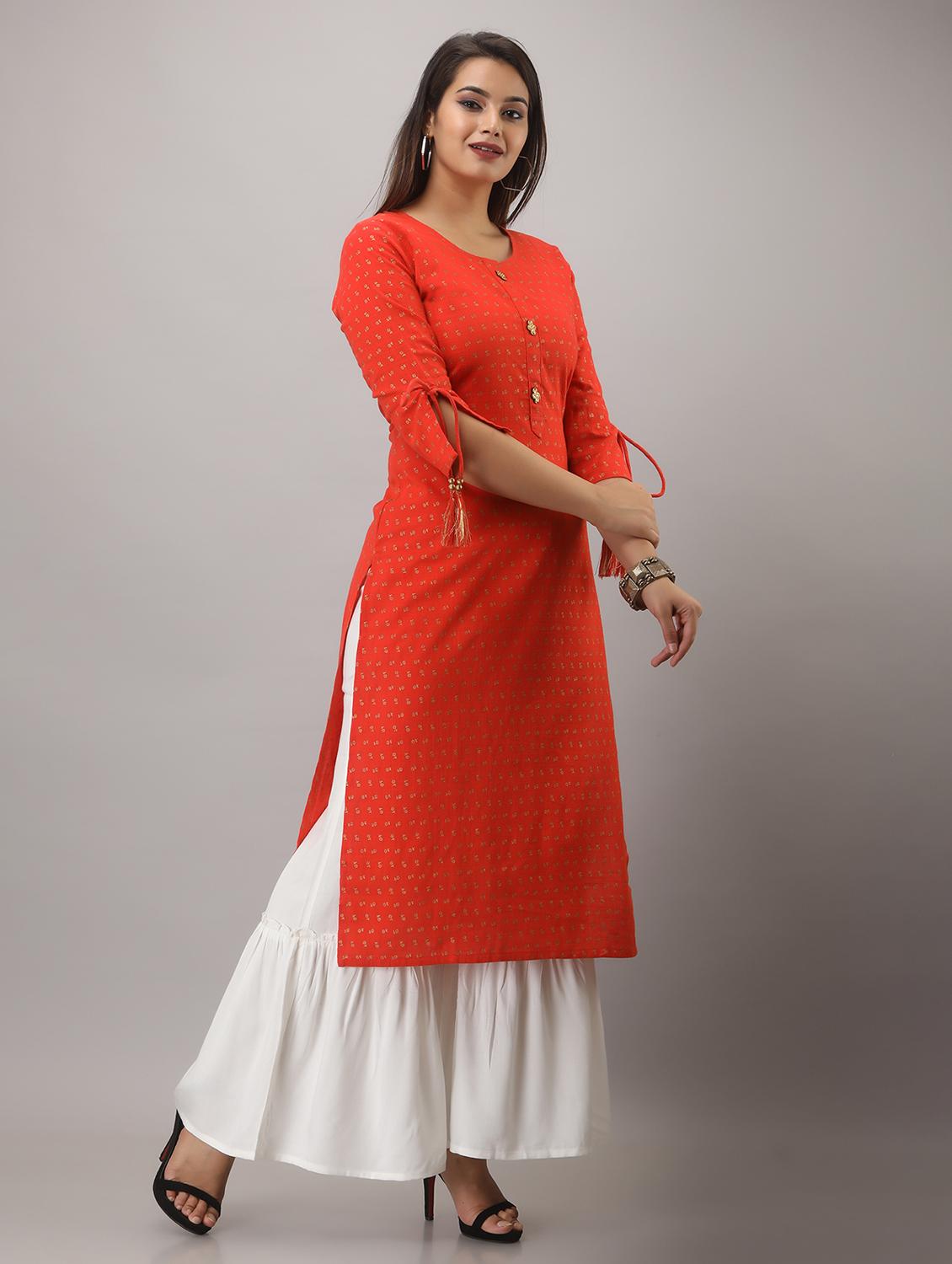 round neck printed kurta sharara set - 20132932 - Standard Image - 2