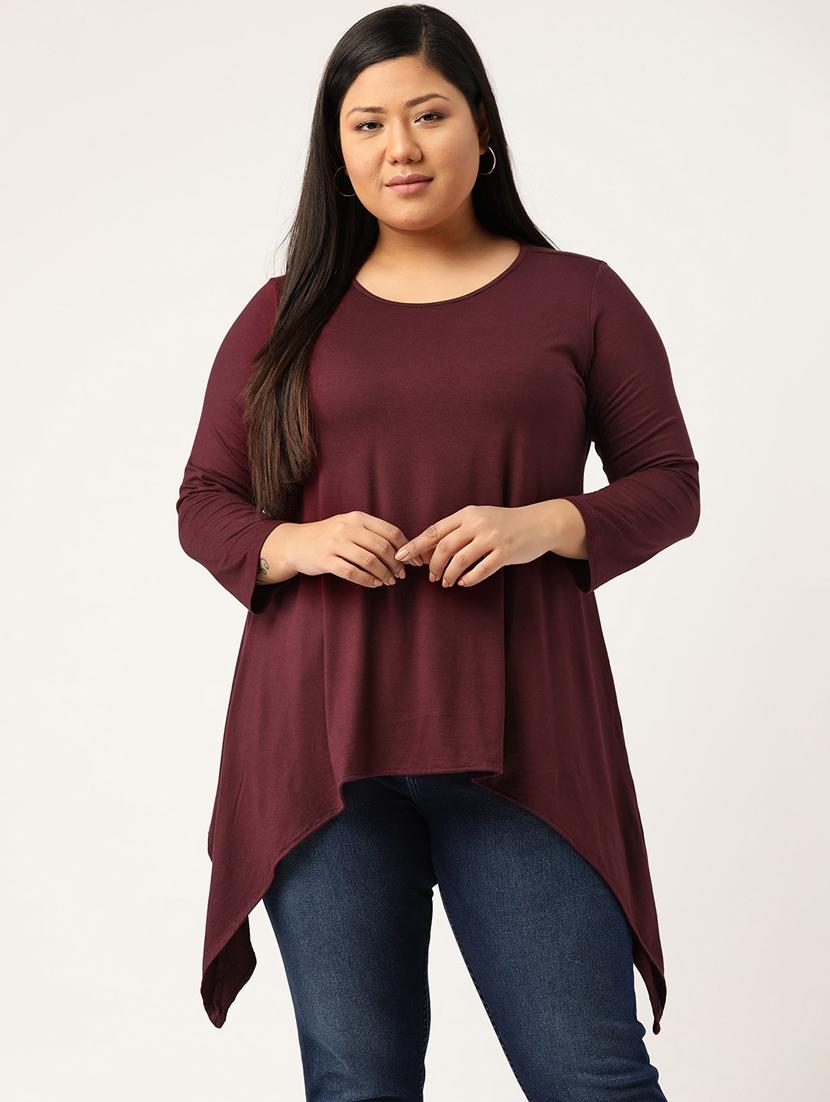 women's asymmetric round neck top - 20133339 -  Zoom Image - 0