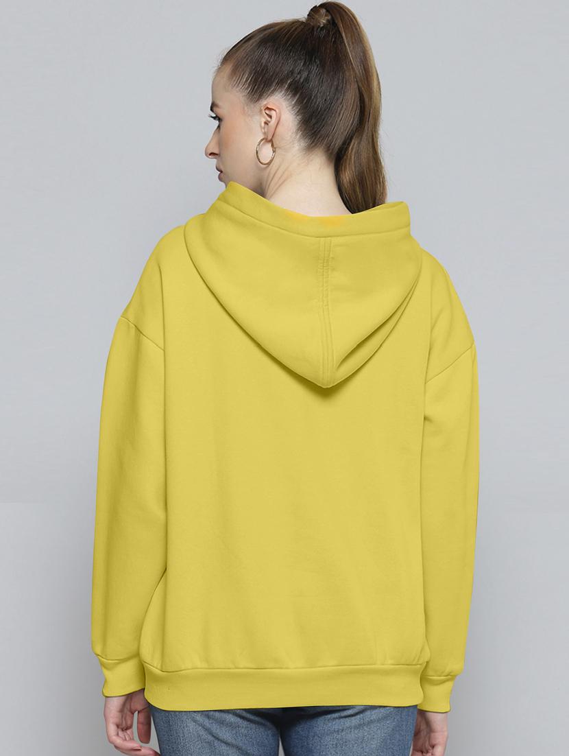 yellow printed hooded neck sweatshirt - 20133358 - Standard Image - 2
