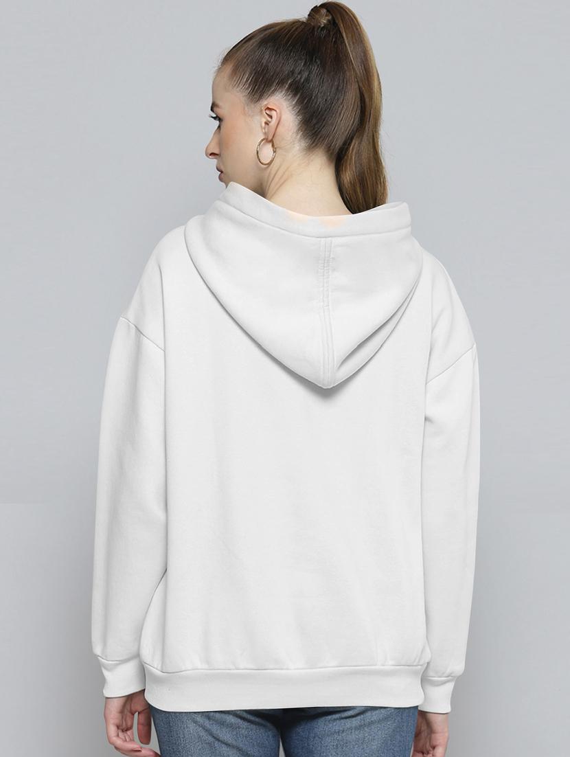 white printed hooded neck sweatshirt - 20133363 - Standard Image - 2