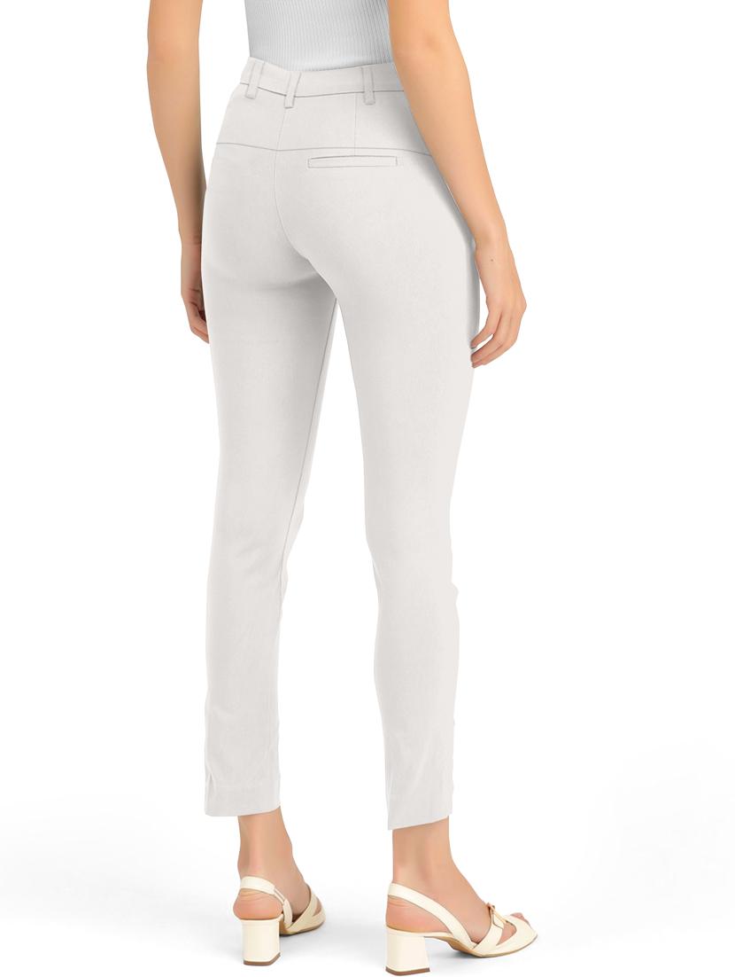 silver solid mid rise ankle length trouser - 20133394 - Standard Image - 2