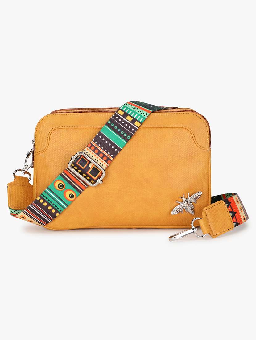tan leatherette regular sling bag - 20133473 - Zoom Image - 0