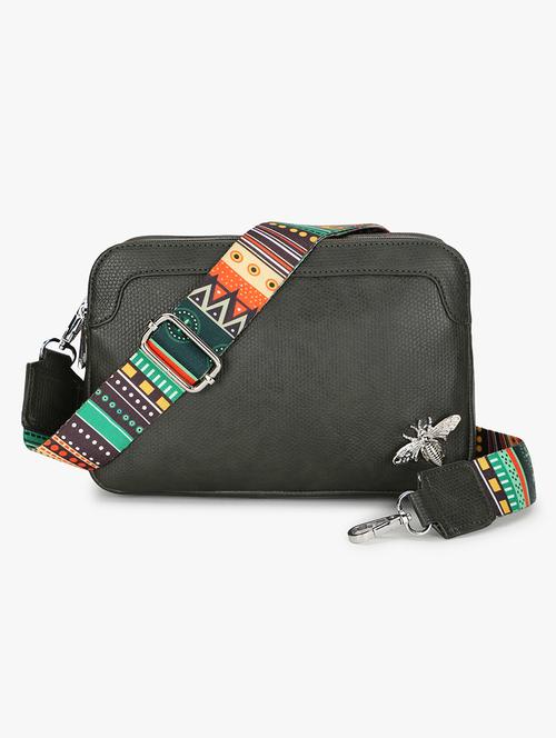 green leatherette regular sling bag - 20133475 -  Standard Image - 0