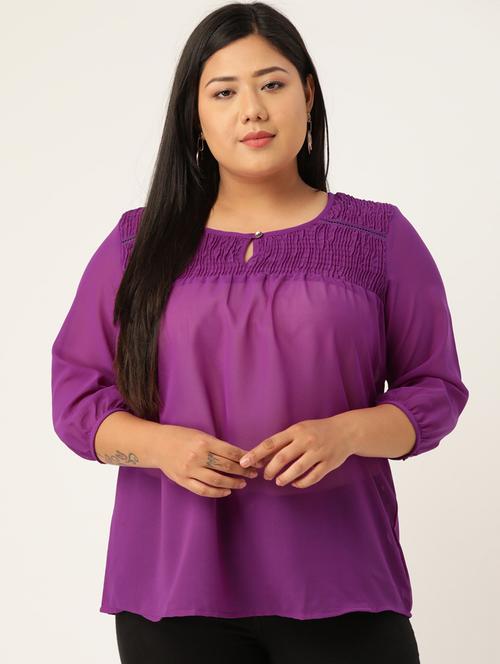 women's straight key hole neck top - 20133504 -  Standard Image - 0