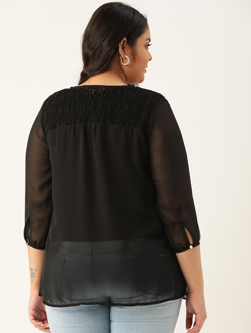 women's straight round neck top - 20133506 - Standard Image - 2