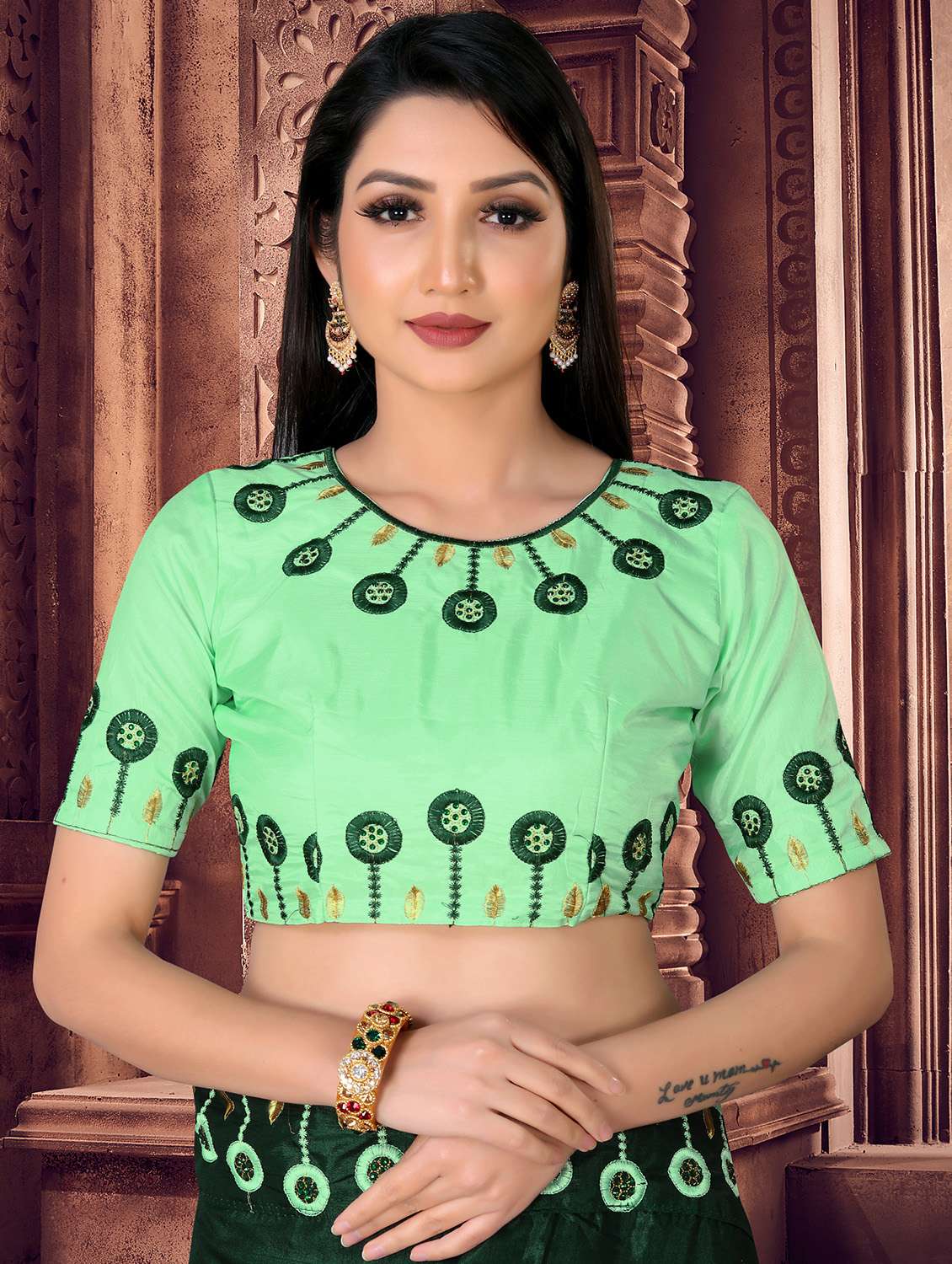 women's embroidered saree with blouse - 20133525 -  Standard Image - 2