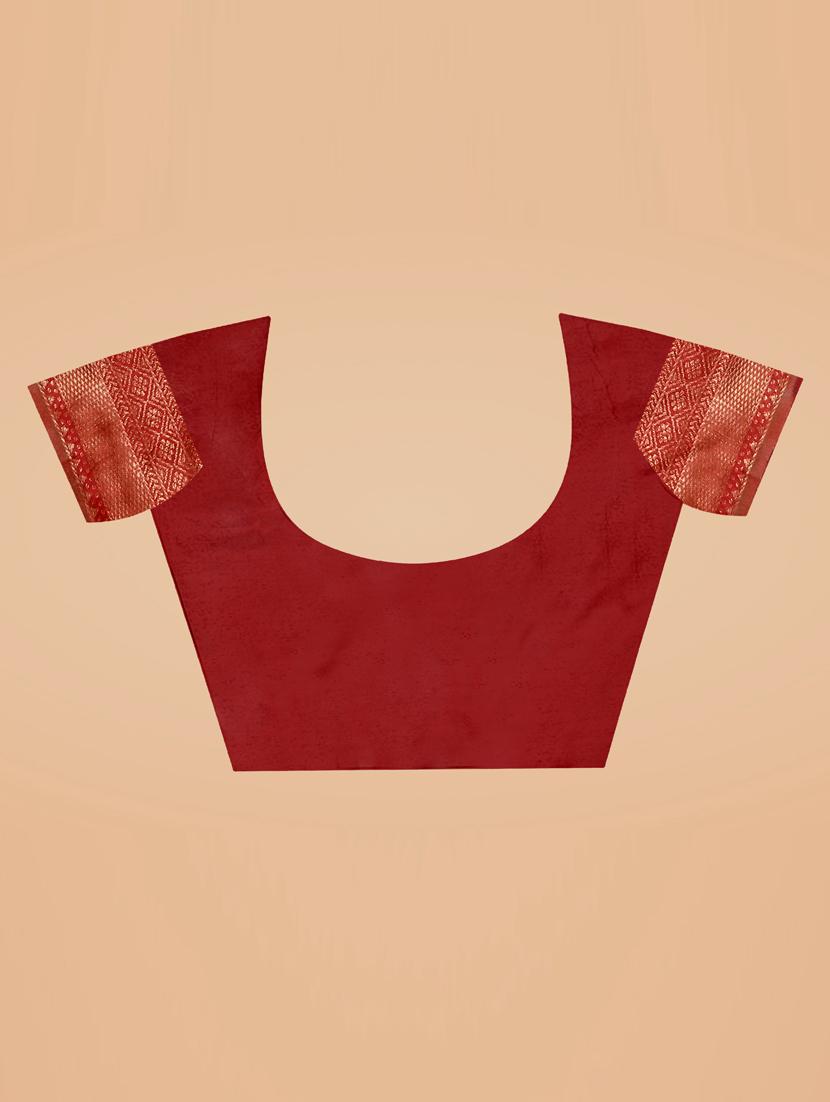 maroon silk blend mysore saree with blouse - 20133793 - Standard Image - 2