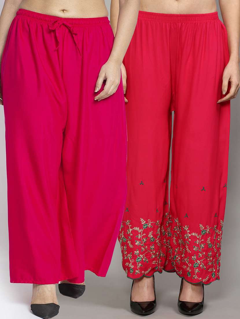 pack of 2 solid flared palazzo