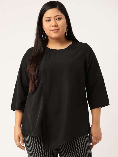 women's a line round neck top - 20135371 -  Standard Image - 0