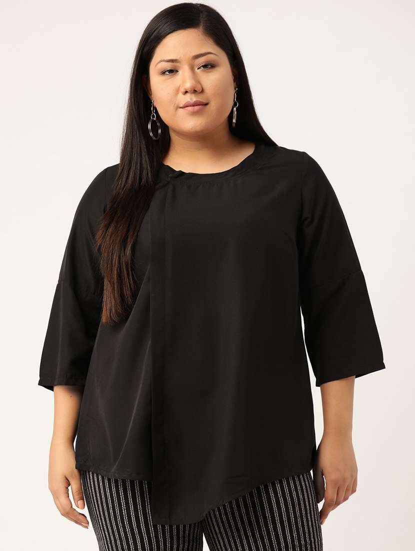 women's a line round neck top