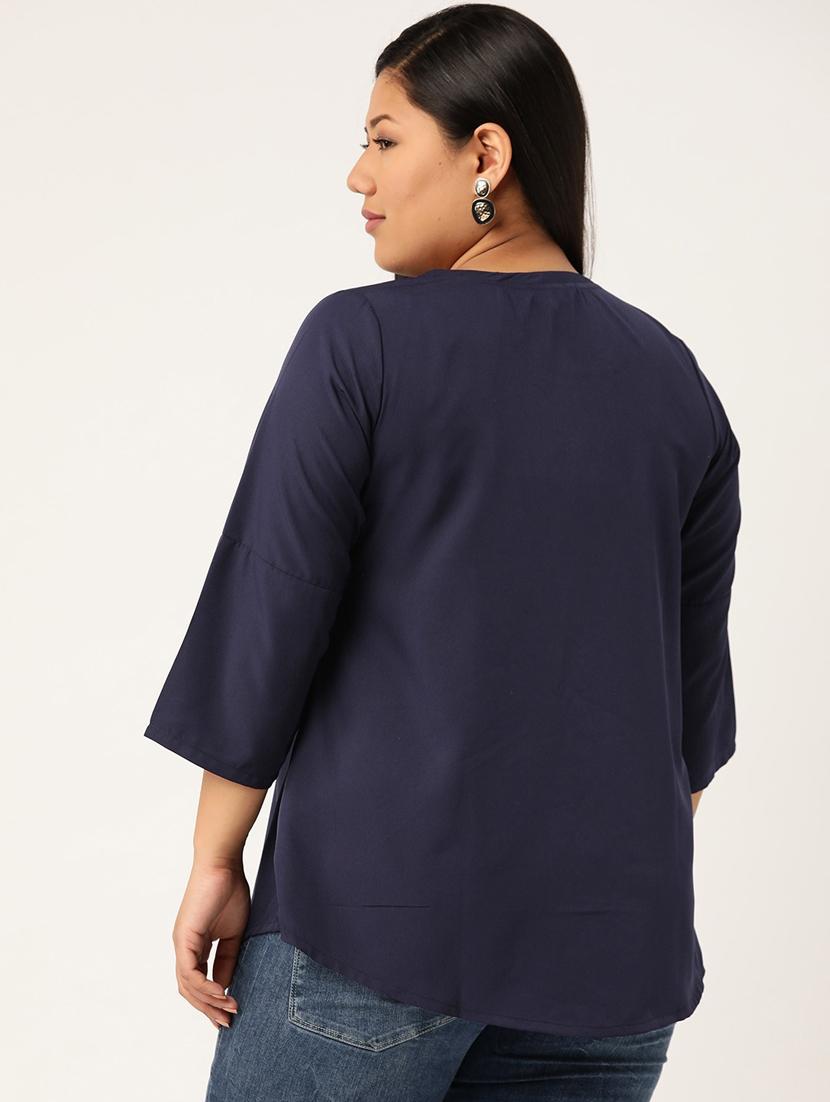 women's wrap round neck top - 20135373 - Standard Image - 2