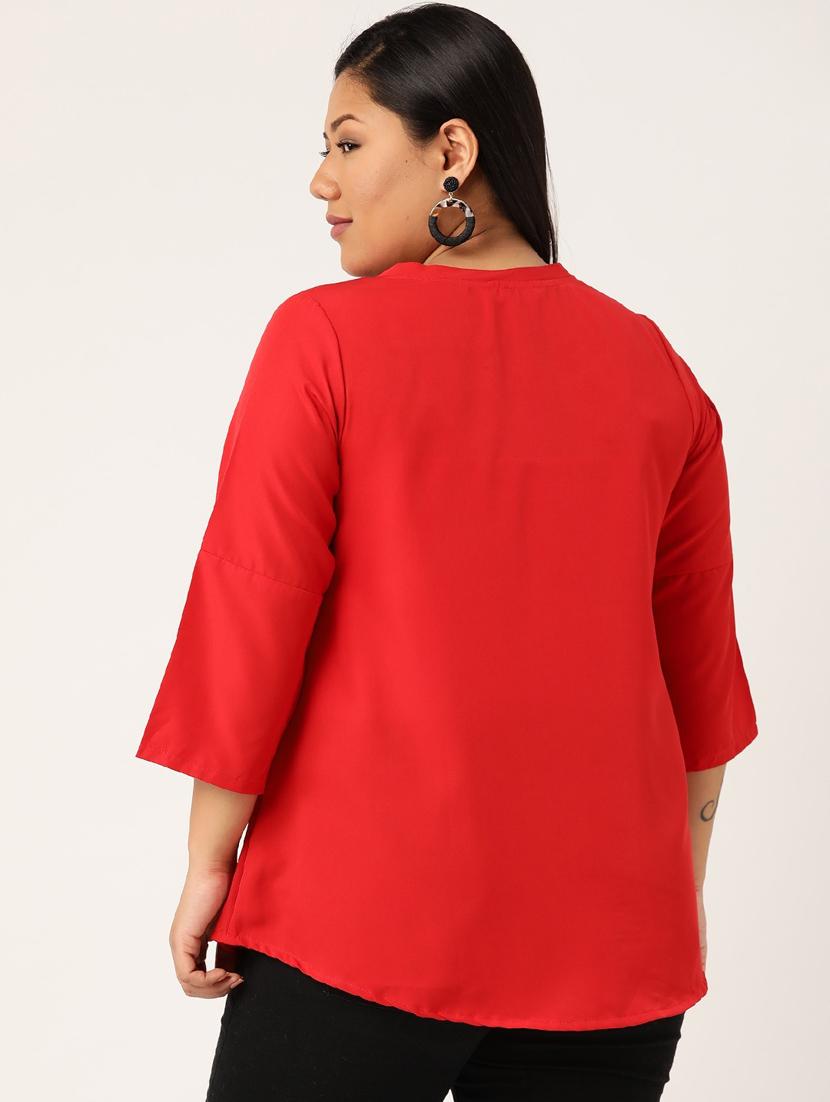 women's asymmetric round neck top - 20135374 - Standard Image - 2