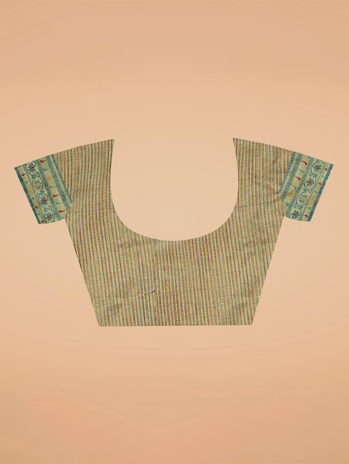sky blue self design woven saree with blouse - 20135433 - Standard Image - 2