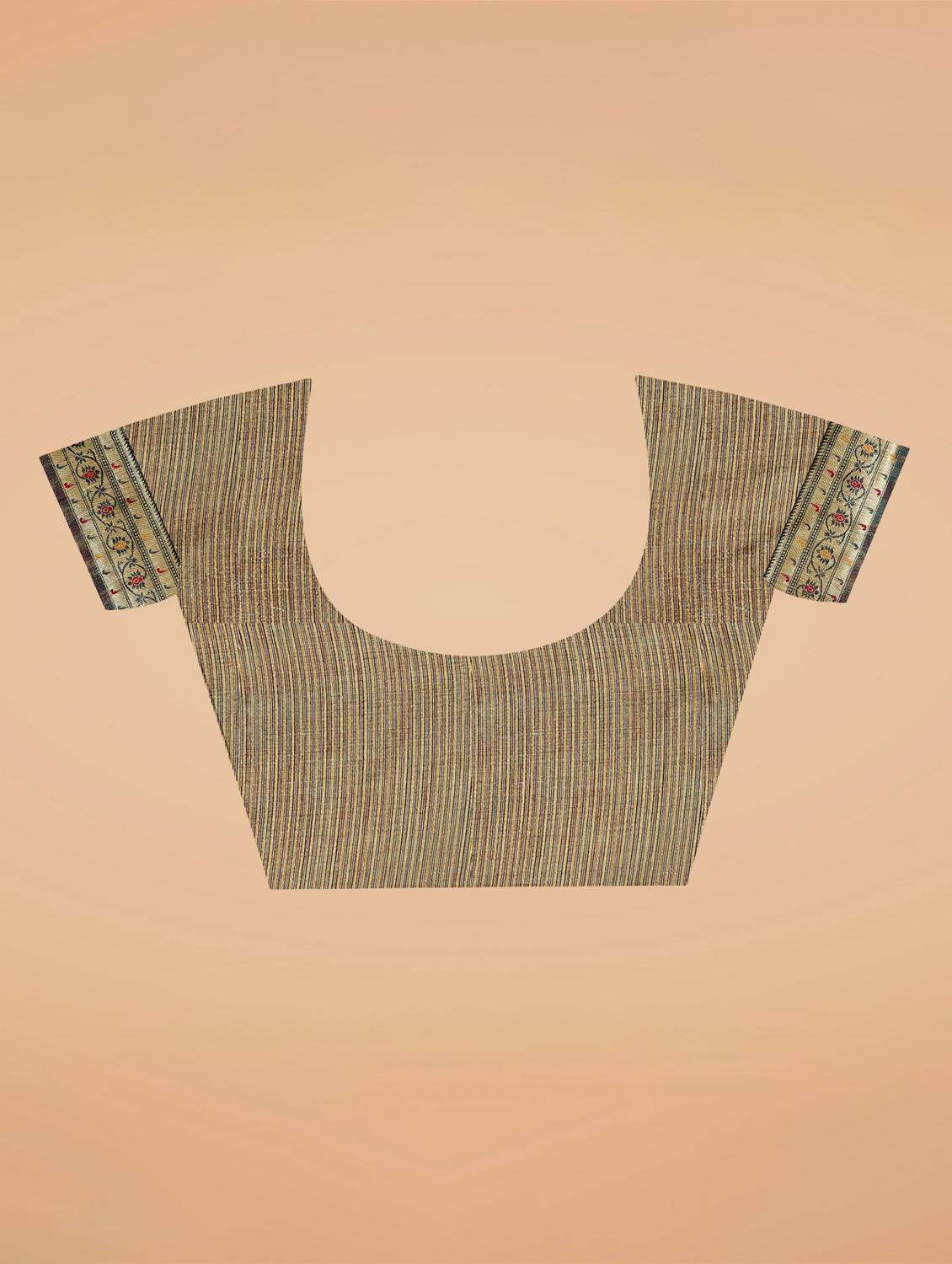 navy self design woven saree with blouse - 20135435 - Standard Image - 2