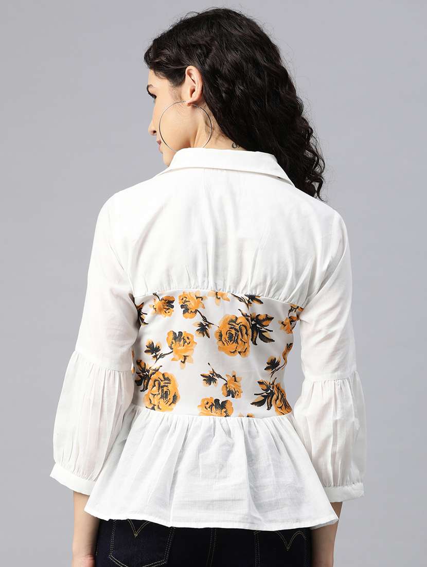 women's peplum collared top - 20135578 -  Standard Image - 2