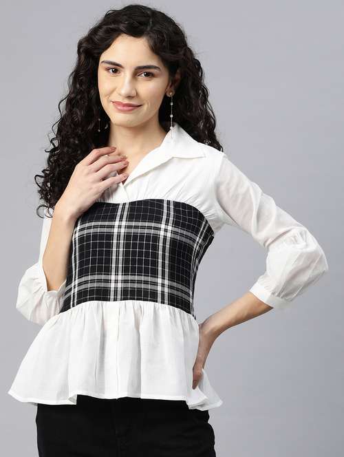 women's peplum collared top - 20135579 -  Standard Image - 0