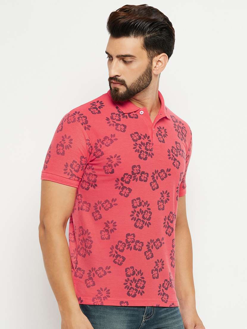 men printed polo t-shirt