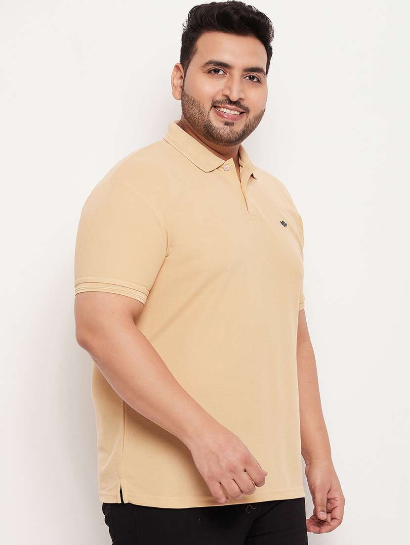 men plus size solid polo t-shirt