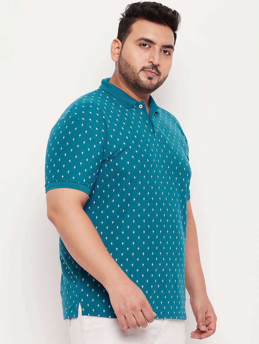 plus size printed polo t-shirt