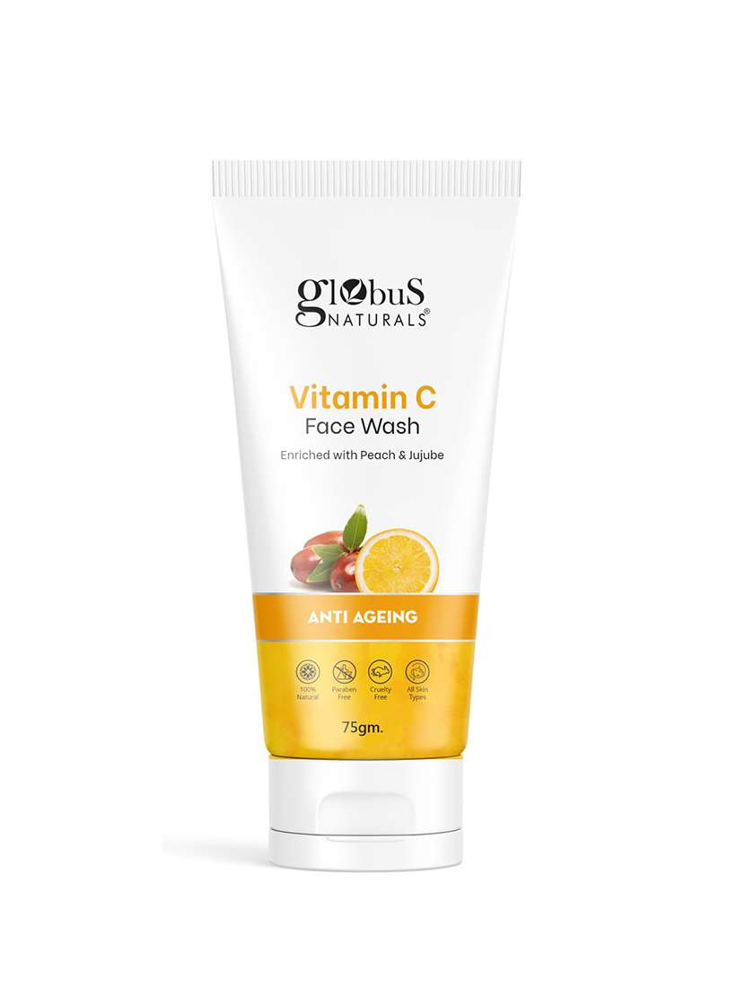globus naturals anti-ageing skin brightening vitamin c face wash (75 g)