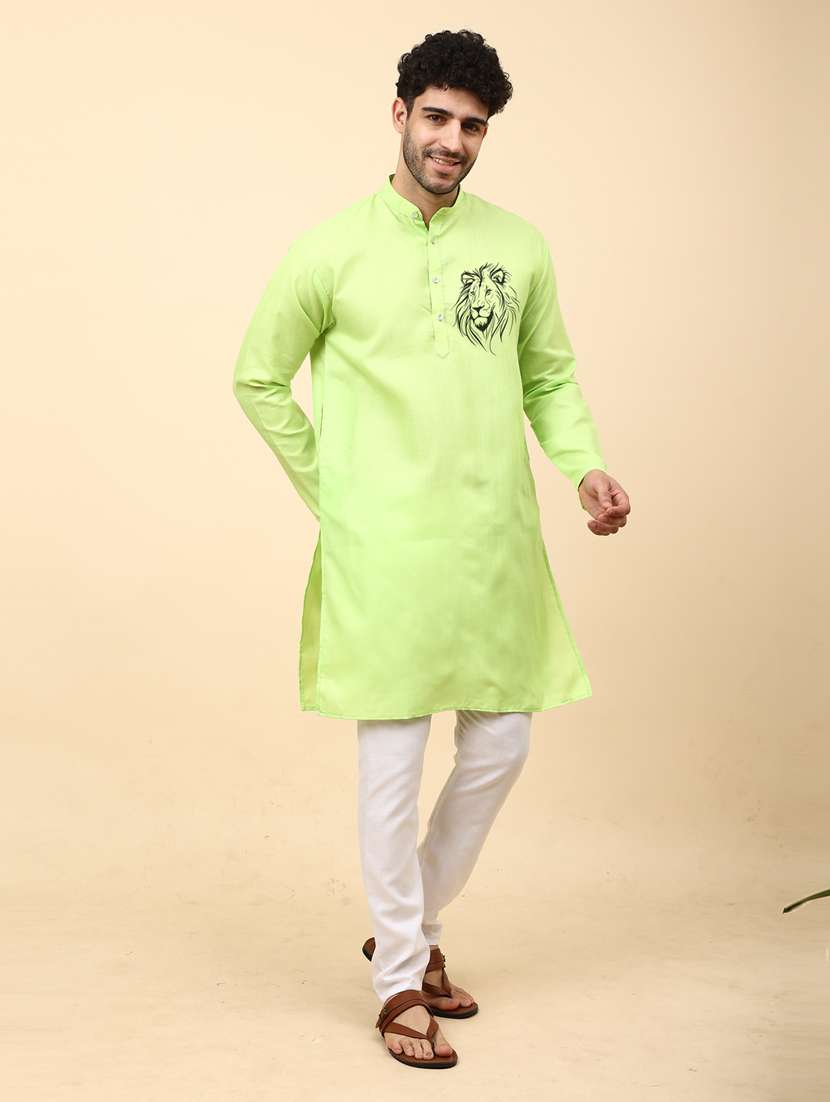 perrot cotton blend kurta pyjama ethnic wear set - 20136713 -  Standard Image - 2