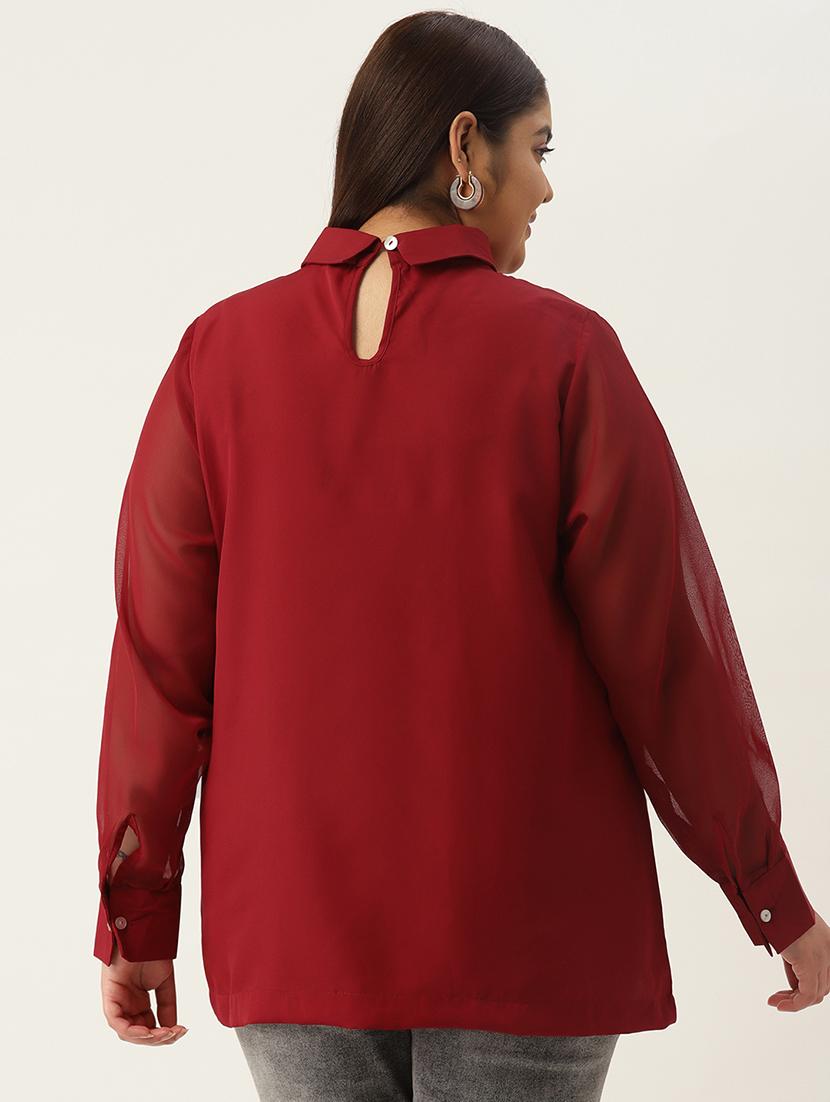 women's a line collared top - 20136718 - Standard Image - 2