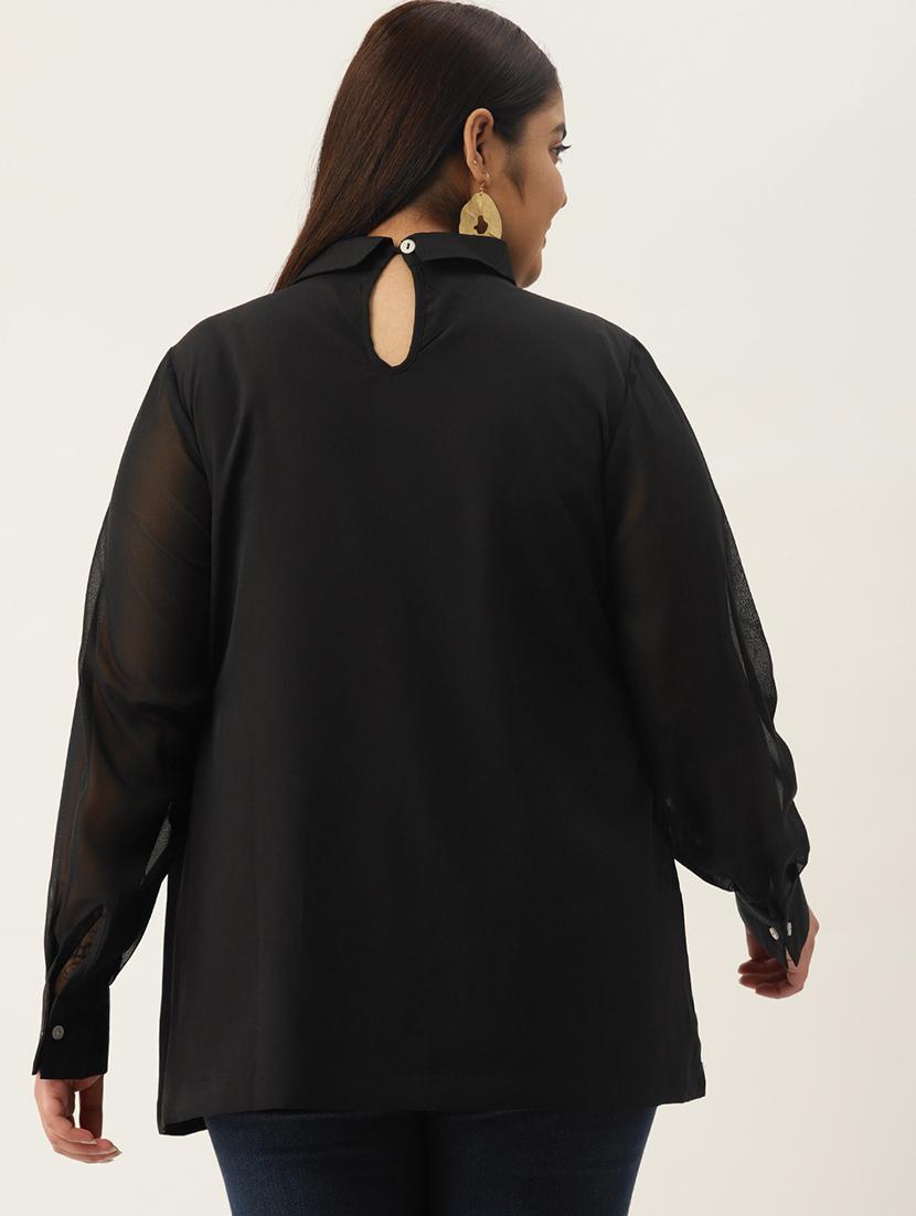 women's straight collared top - 20136719 - Standard Image - 2