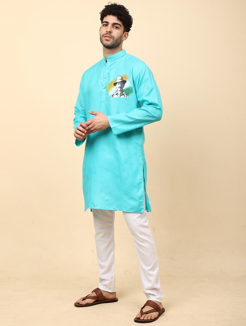 rama cotton blend kurta pyjama ethnic wear set - 20136725 - Standard Image - 2