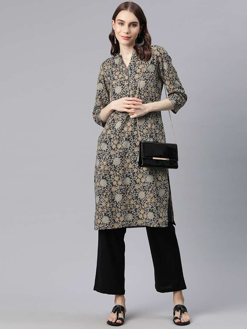 women's straight kurta - 20136762 - Standard Image - 2