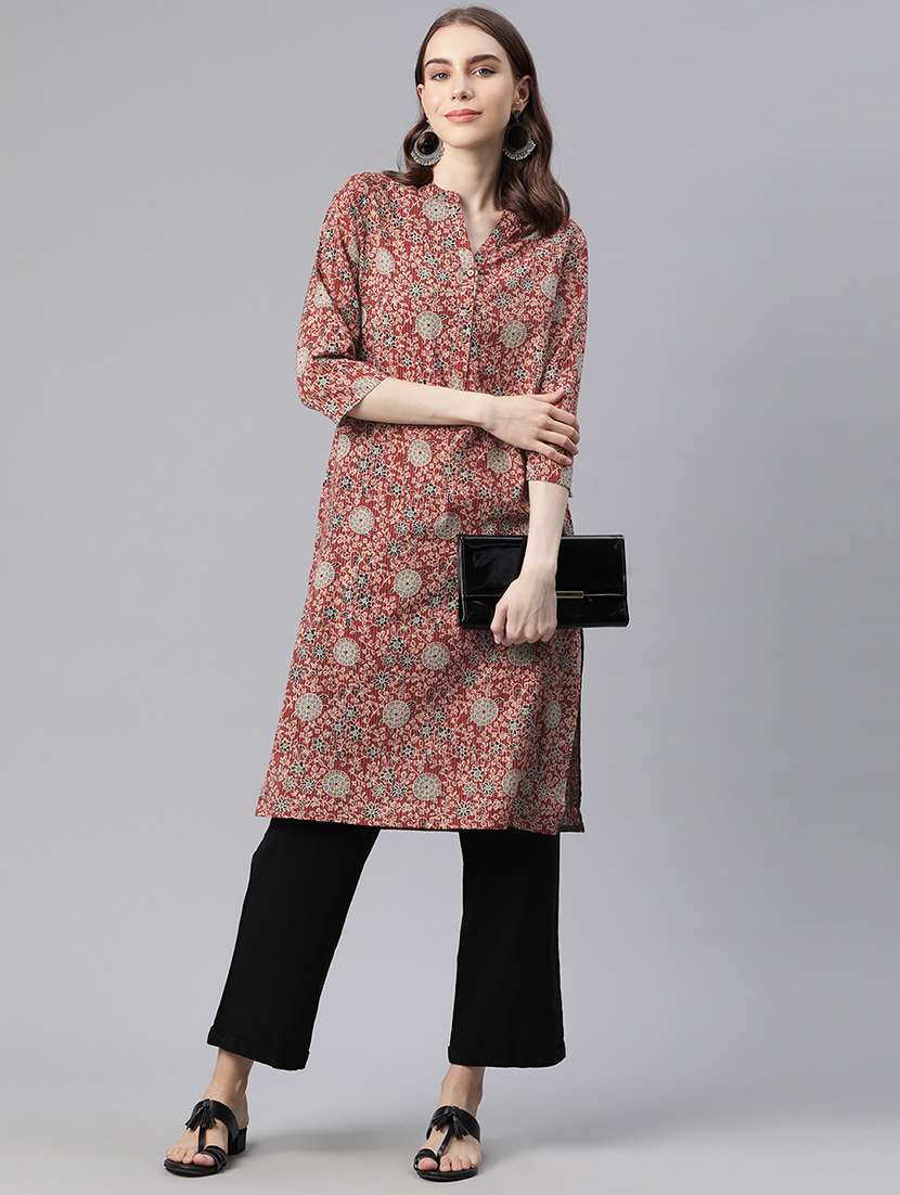 women printed casual kurta - 20136763 - Standard Image - 2