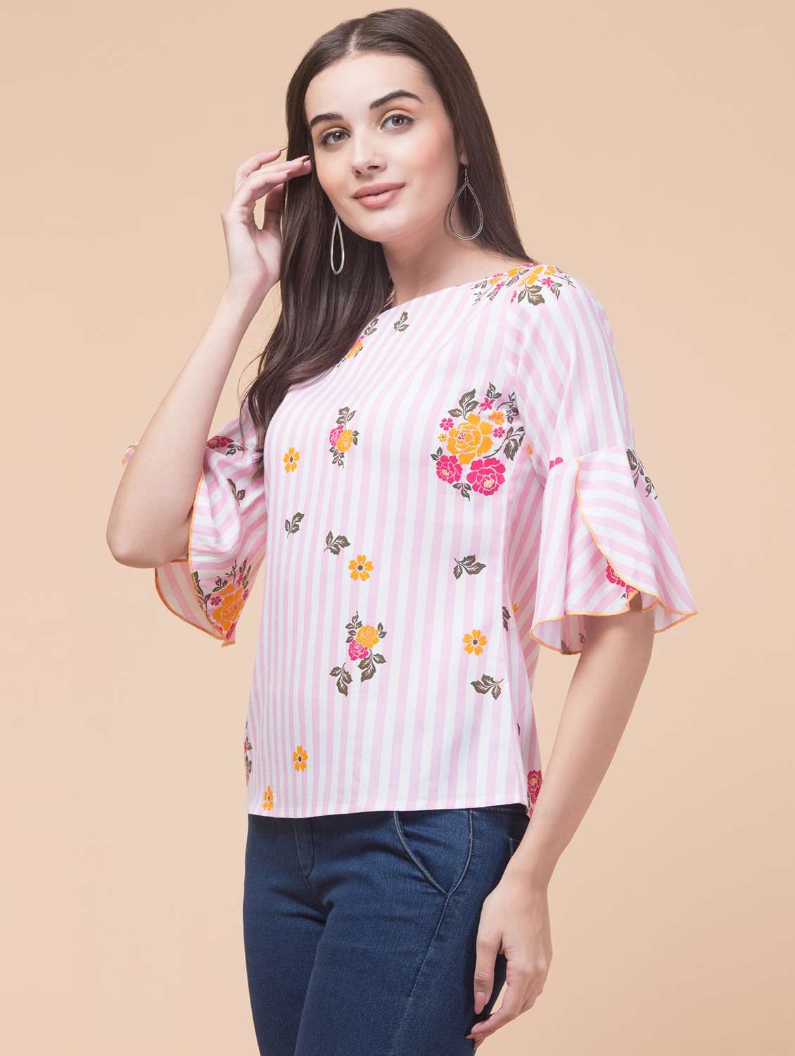 women's straight round neck top - 20136880 -  Standard Image - 2