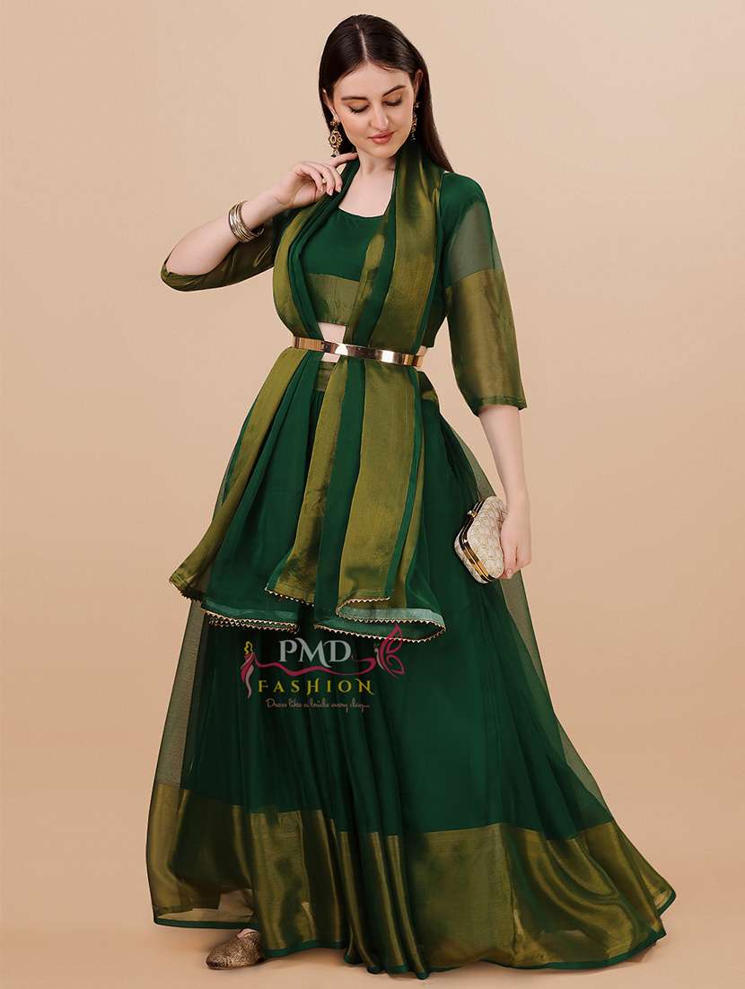 zari work semi-stitched lehenga choli with dupatta 