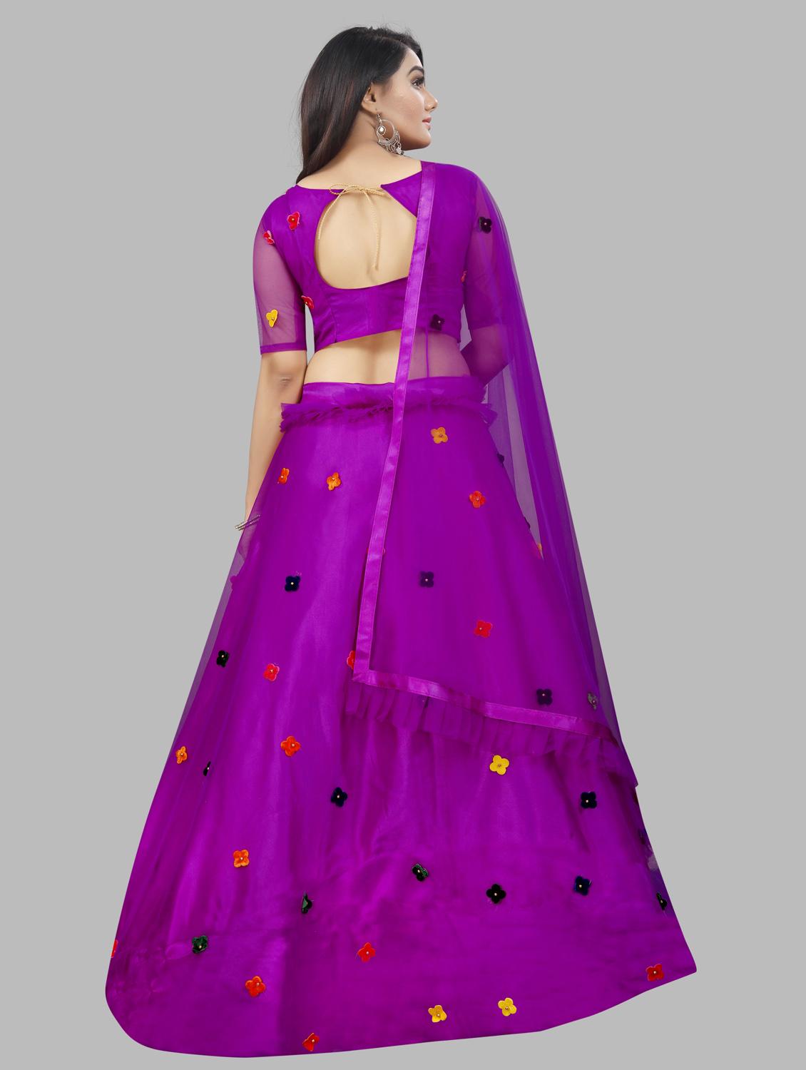 women purple flared lehenga - 20136967 - Standard Image - 2