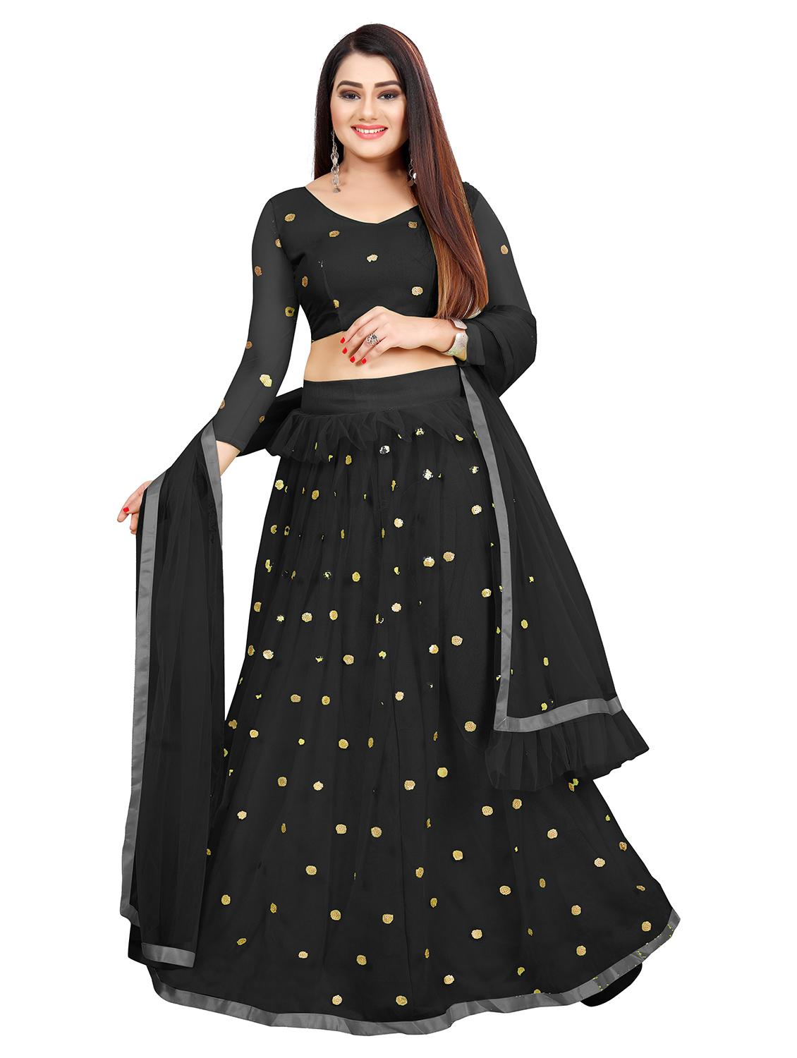 women black flared lehenga - 20136983 - Zoom Image - 0