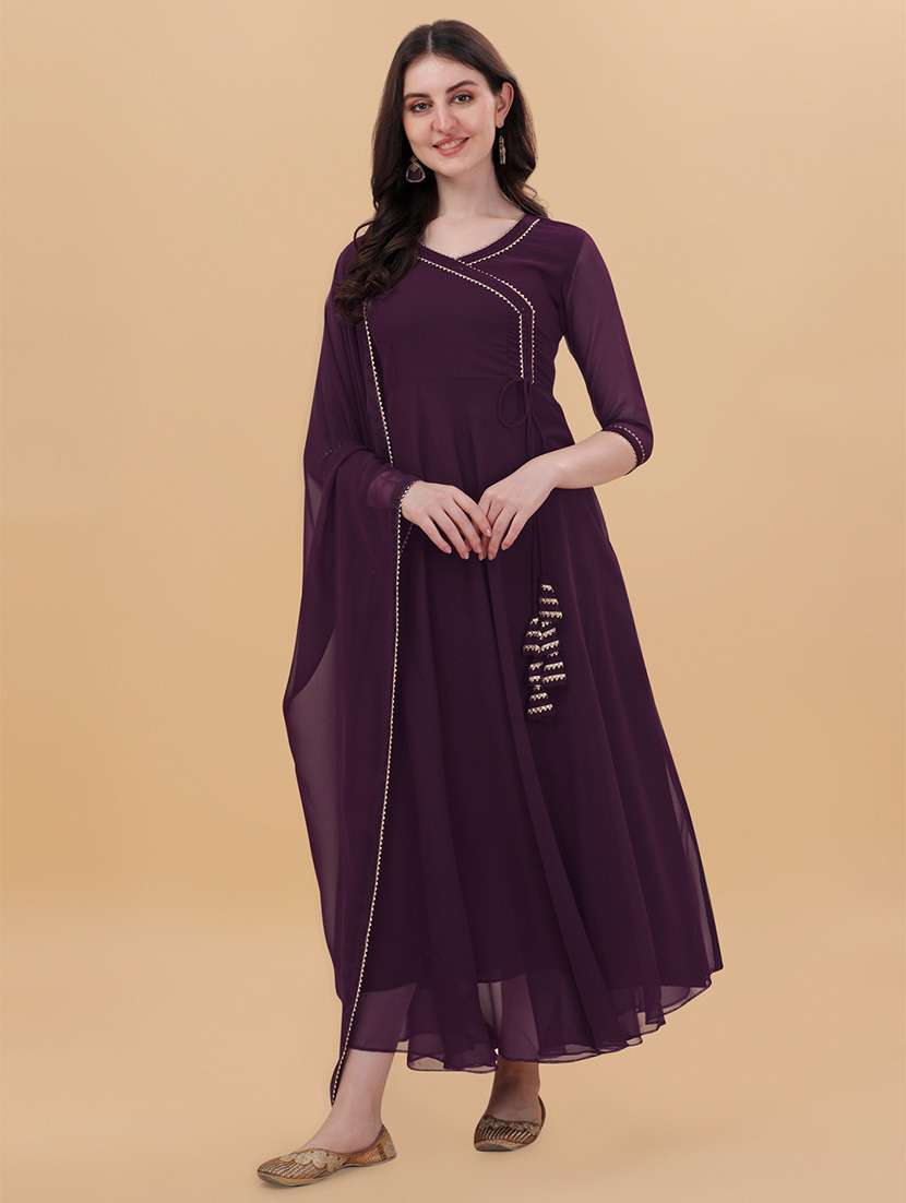 women solid kurta dupatta set - 20137058 -  Zoom Image - 0