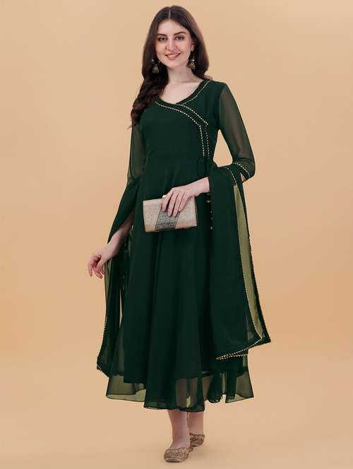 women solid kurta dupatta set - 20137069 -  Standard Image - 0