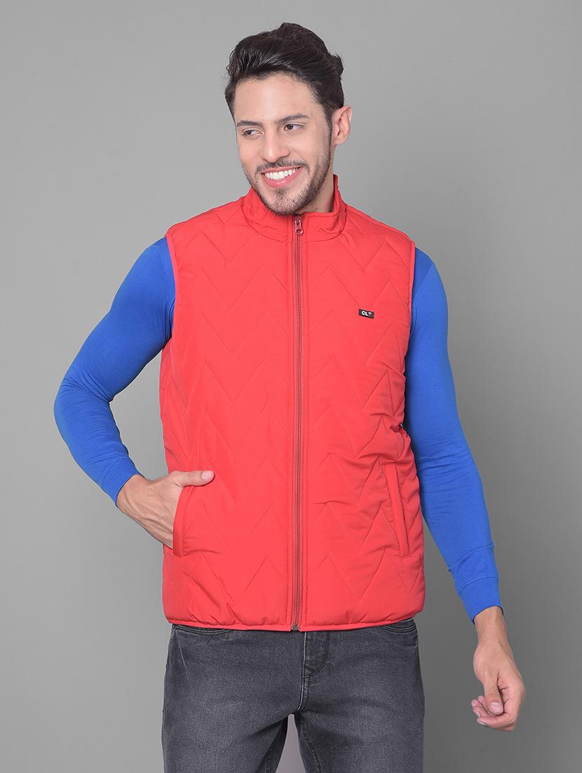 red solid casual jacket - 20137410 - Zoom Image - 0