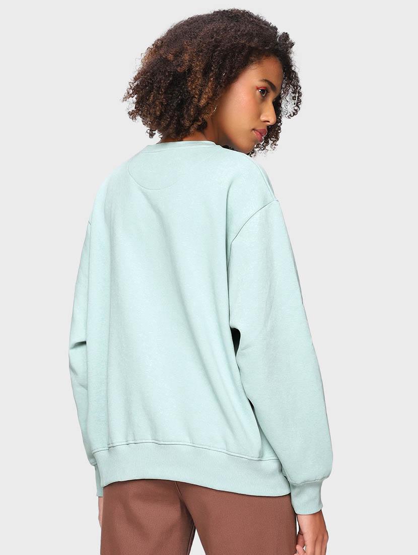 light blue solid round neck sweatshirt - 20145869 - Standard Image - 2