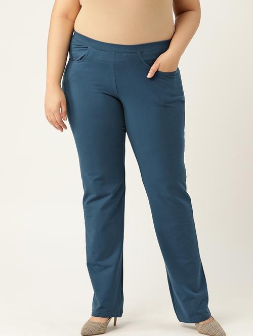 women plus solid full length jegging - 20148620 - Standard Image - 0