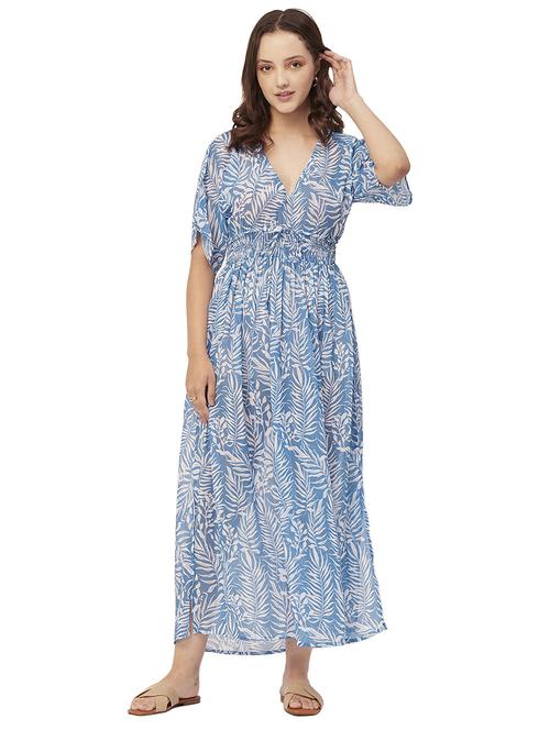 women's leaf print dress - 20148630 - Standard Image - 0