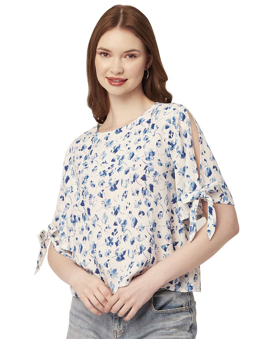 women's straight round neck top