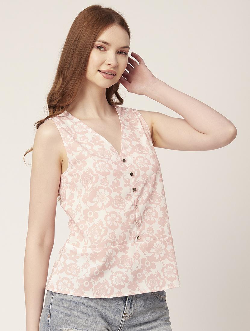 women's a line v neck top - 20148995 - Standard Image - 2