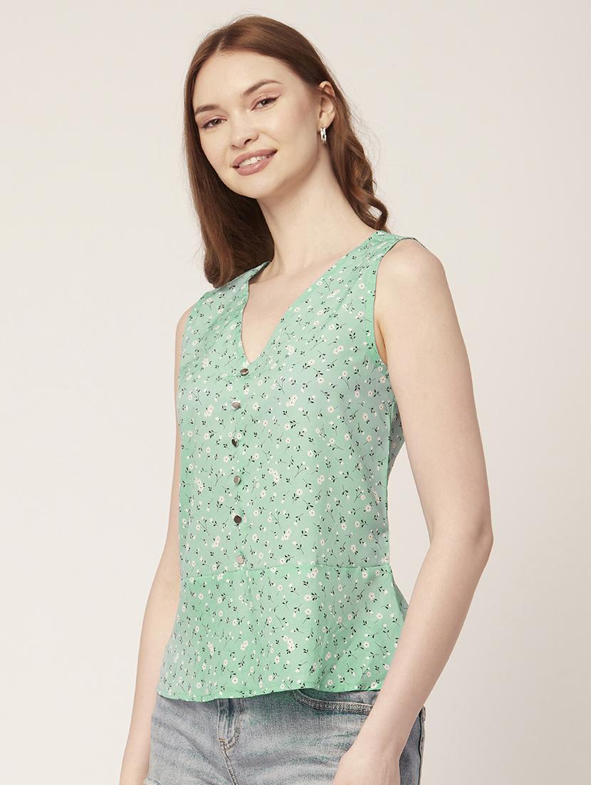 women's a line v neck top - 20148996 - Standard Image - 2