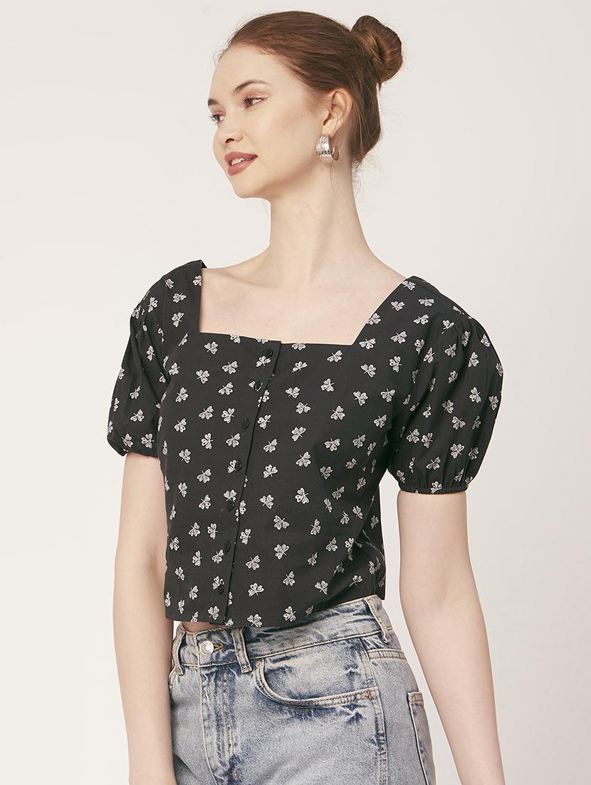 women's crop square neck top - 20149001 - Standard Image - 2