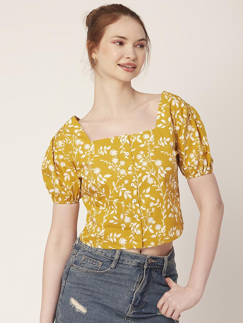 women's crop square neck top - 20149003 - Standard Image - 2