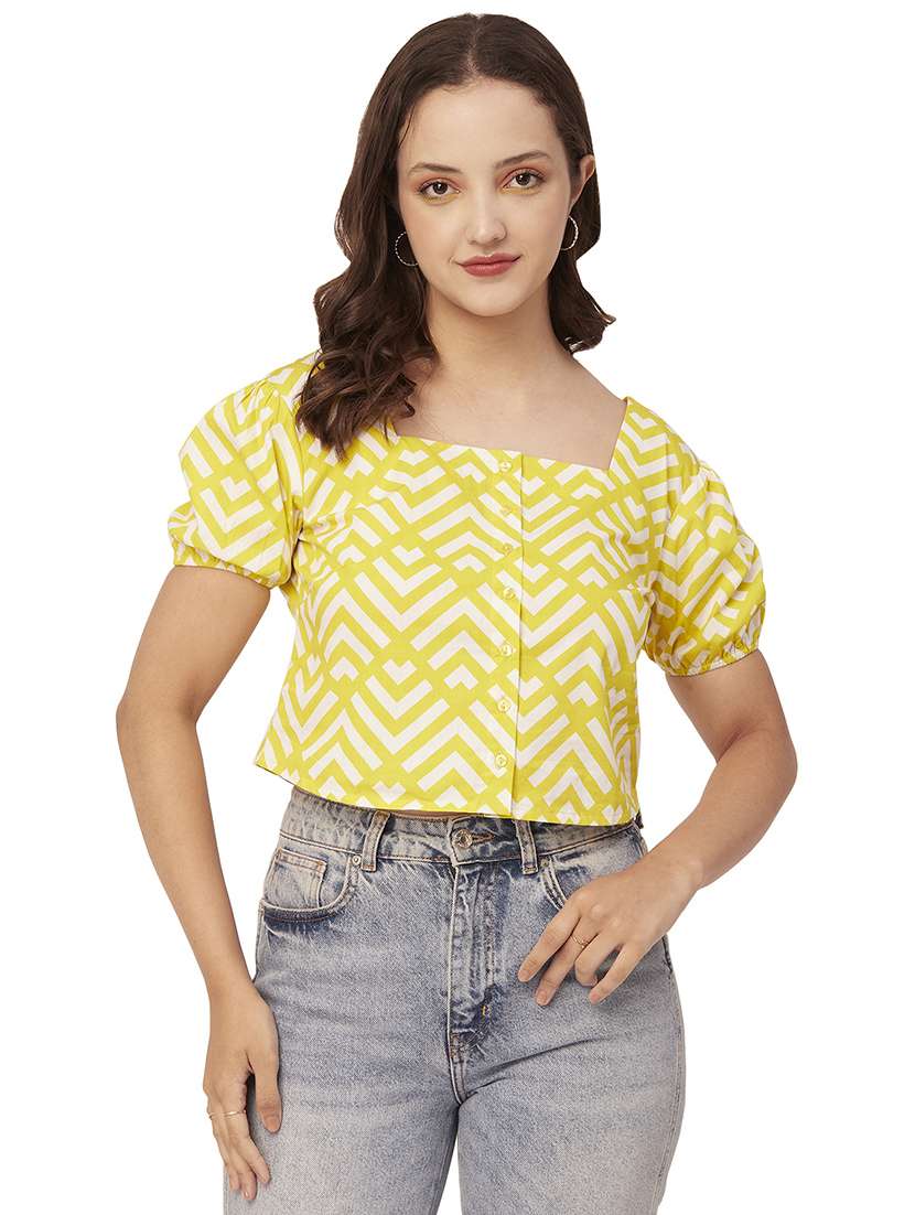 women's crop square neck top - 20149005 - Zoom Image - 0