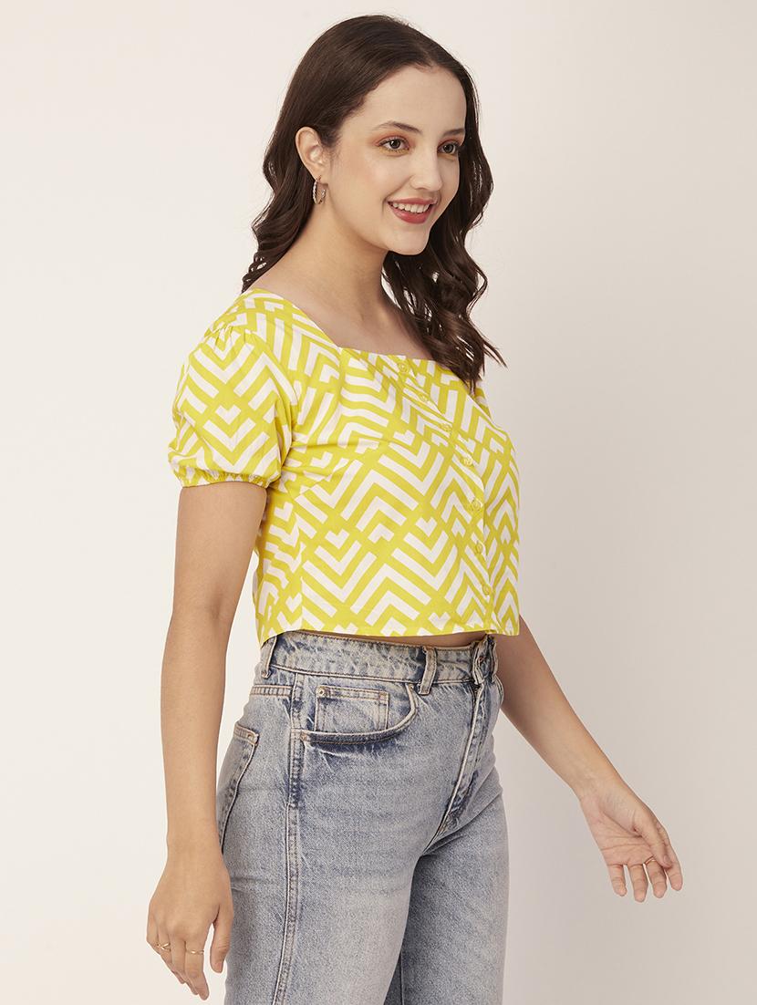 women's crop square neck top - 20149005 - Standard Image - 2