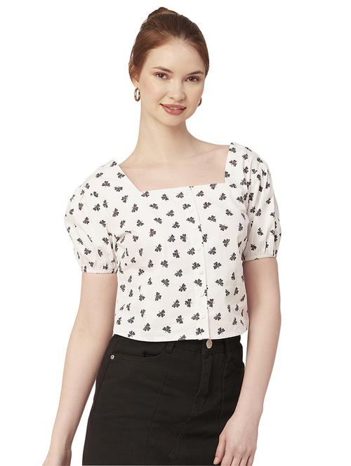 women's crop square neck top - 20149006 - Standard Image - 0