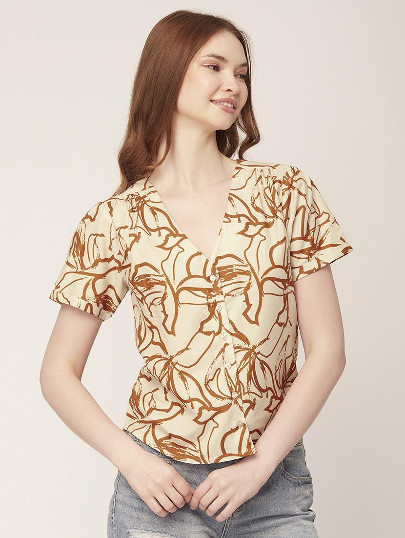 women's straight v neck top - 20149010 - Standard Image - 2