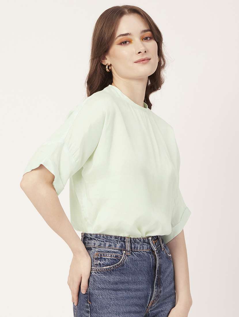 women's straight round neck top - 20149023 -  Standard Image - 2